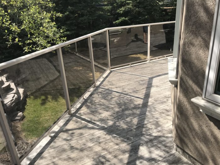 Providence vinyl decking installed on Calgary home